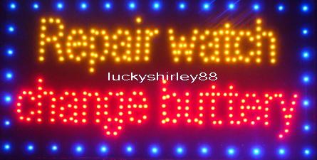 Customized led light signs LED Repair watch change buttery signs neon signs billboard