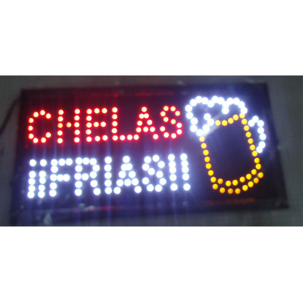 2016 hot sale customed 10X19 inch semi-outdoor Ultra Bright chelas iifrlas led Neon open lighted Sign led billboards Wholesale