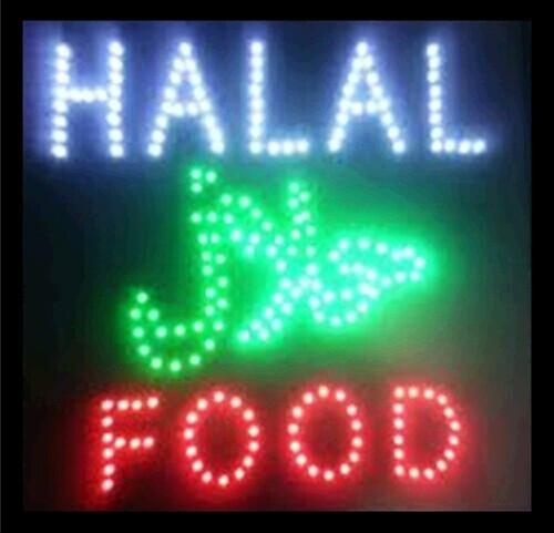 Special Offer Hot Sale Graphics 15mm indoor Ultra Bright 19X19 Inch HALAL FOOD business store Led sign Wholesale