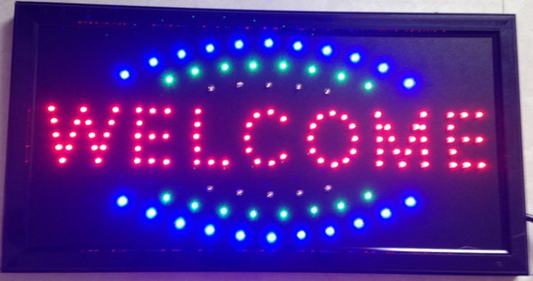 2016 Direct Selling 10x19 Inch Semi-outdoor Ultra Bright flashing led shop open welcome sign led billboards Wholesale