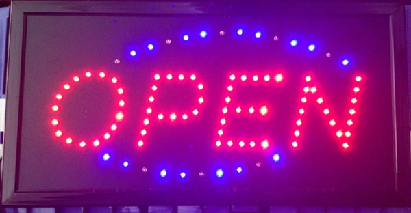 2016 Top Fasion low power programmable led signs Semi-outdoor Ultra Bright led open sign 10x19 Inch led billboards Wholesale