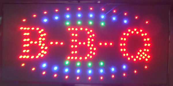 2016 New arriving super brightly customized led open sign BBQ neon eye-catching shop slogans 10X19 inch Wholesale