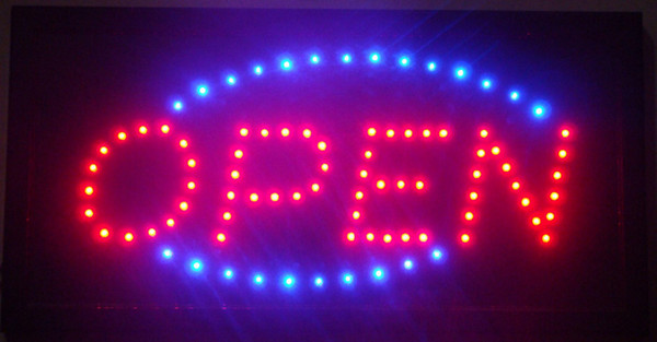 2016 super brightly running store neon Boards LED Business open Sign 19 x 10 Inch led billboards Wholesale