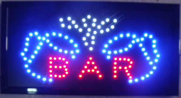 High Visible Bright Big Chip Bar Open Led Moving Flashing Animated Sign Colors Neon Business Motion Light Sign On Off Switch Button Chain