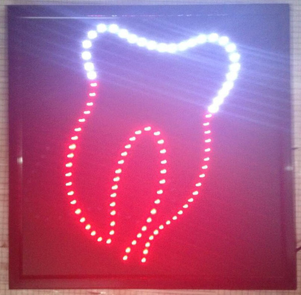 2016 Hot Sale custom 19x19 inch indoor Ultra Bright flashing dentist window shop neon open sign of led- Wholesale