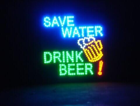 2016 New Arrival custom Graphics 19x19 Inch indoor Ultra Bright flashing Led save water drink beer Sign Wholesale