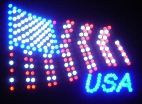 2016 Promotion Hot Sale Graphics 19x19 Inch Indoor Ultra Bright flashing led USA FLAG Sign led billboards Wholesale