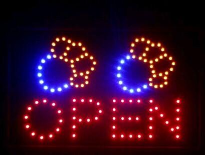 2016 Direct Selling 10x19 Inch Semi-outdoor Ultra Bright Pet Shop signage led open neon sign wholesale