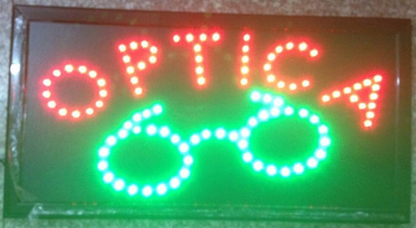 2016 direct selling optical window led sign 10*19 inch Semi-outdoor optica open store Led Neon Signs