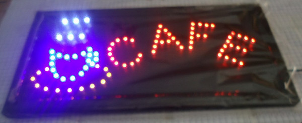 2016 hot sale customed 10x19 inch indoor Cafe shop Ultra Bright flashing led display sign Wholesale