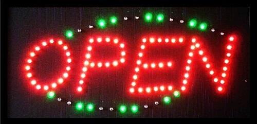 2016 hot sale low power 10*19 inch semi-outdoor Ultra Bright flashing led open sign,led sign,business led sign led billboards Wholesale