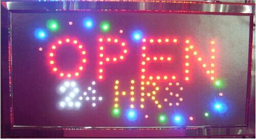 2016 hot sale Graphics Semi-outdoor 10x19 Inch shop 24 hours open Led Ultra Bright Neon Signs wholesale