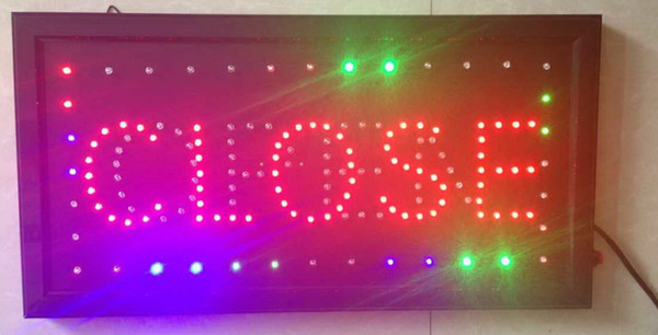 2016 hot sale custom led sign 10X19 inch indoor Ultra Bright flashing led light display business store closed & open signage Wholesale