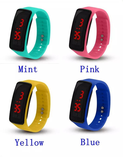 Hot wholesale New Fashion Sport LED Watches Candy Jelly men women Silicone Rubber Touch Screen Digital Watches Bracelet Wrist watch