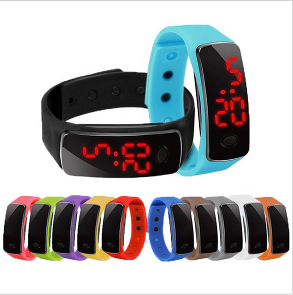 2018 new Touch screen LED waterproof jelly silicone mini bracelet watch fashion outdoor sport electronic wristband watch