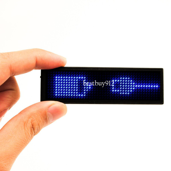 Blue LED Name Tag, Reuseable Price Tag with 44x11 Pixels USB Programming Digital Sign Temperature Display