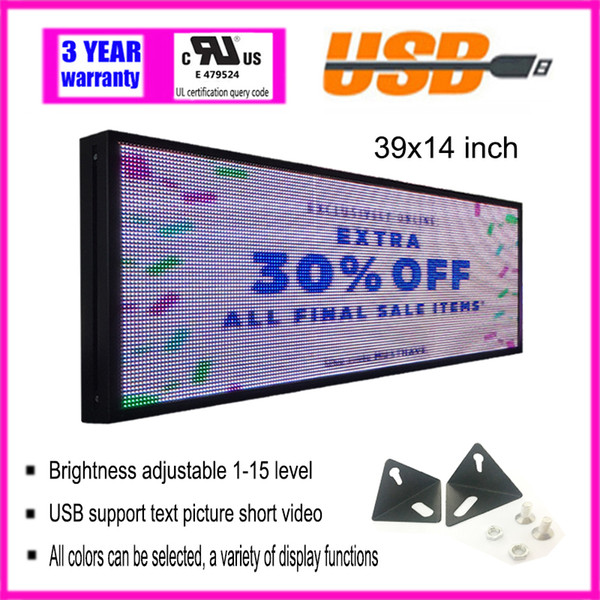 Full color LED scrolling information display led electronic billboard USB programmable text image