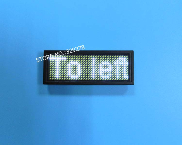 White LED Name Scrolling Text Badge USB Rechargeable / Edit By PC / mini led Message Advertising led business card