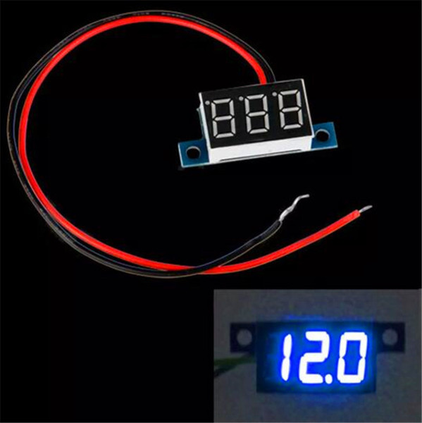 Digital Voltmeter Panel Mini 2 Wires DC 3-30V LED Panel Digital Display Voltage Meter Voltmeter Yellow Green Red Blue Light Voltimetro