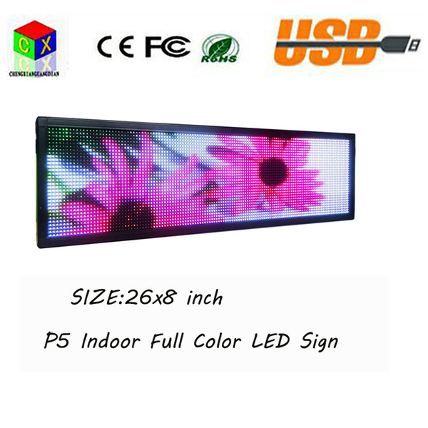 P5 Full Color Indoor SMD LED signs Scrolling Message Display Support Any Language