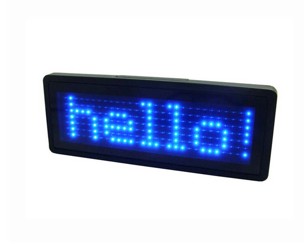 LED Name Badge 7*29 Dots Blue/Red/White/Yellow Scrolling Screen Badge Business Card Tag Display Support English Korean Japan Russian etc