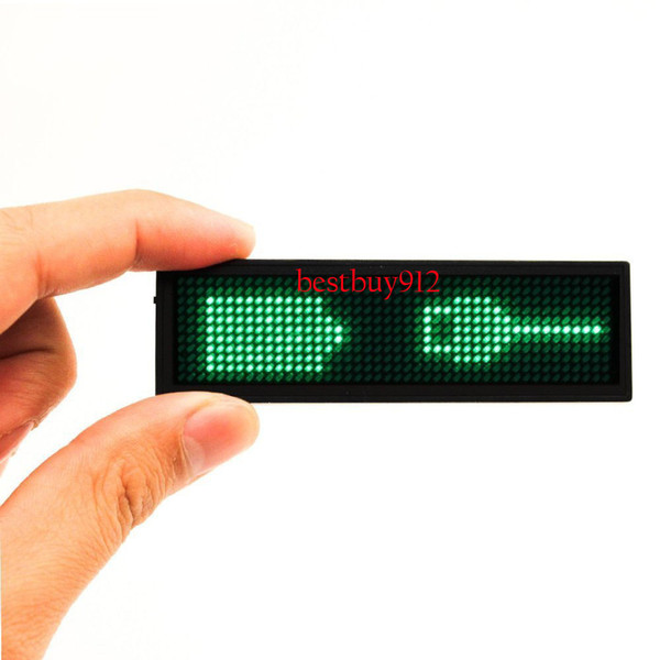 Green LED Name Tag, Reuseable Price Tag with 44x11 Pixels USB Programming Digital Sign Temperature Display