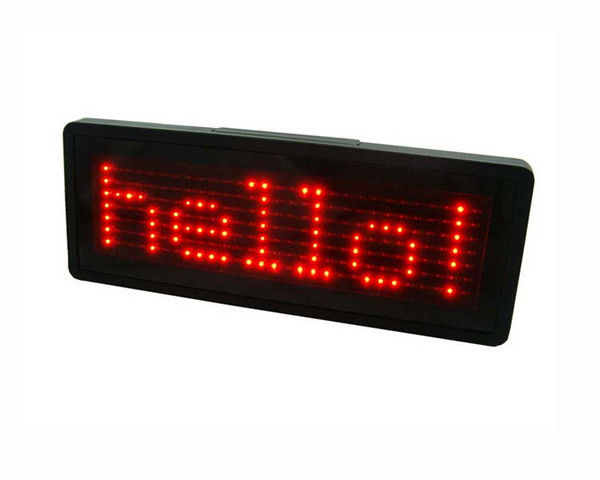 Wholesale Indoor And Outdoor 7*29 Dots LED Name Badge Scrolling Screen Badge Business Card Tag Display Support Any Language Blue Red White