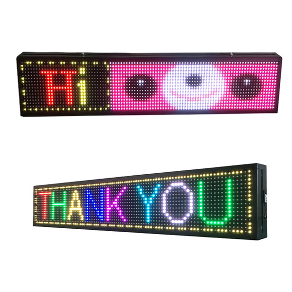 40X8 inch P10 outdoor full color programmable LED logo rainbow scrolling message text display board