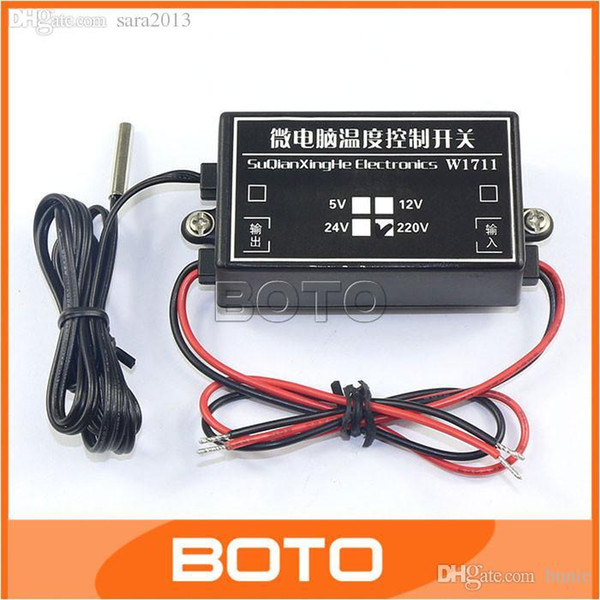 Wholesale-AC 220V MCU Thermostat -15-70 Celsius Degrees Adjustable Switching Temperature Controller #210071