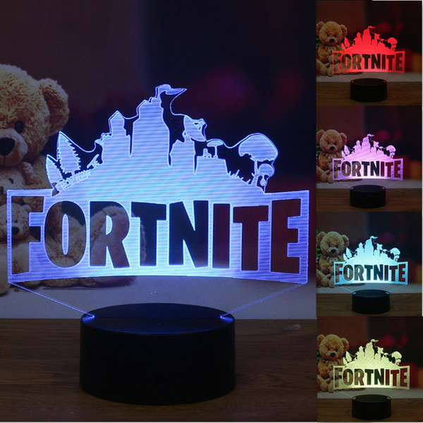 Fortnite 3D Game Gaming Peripherals Fortnite Produce Lamp Night Light Table Bedroom Hme RGB LED Multicolor Change Touch or Remote