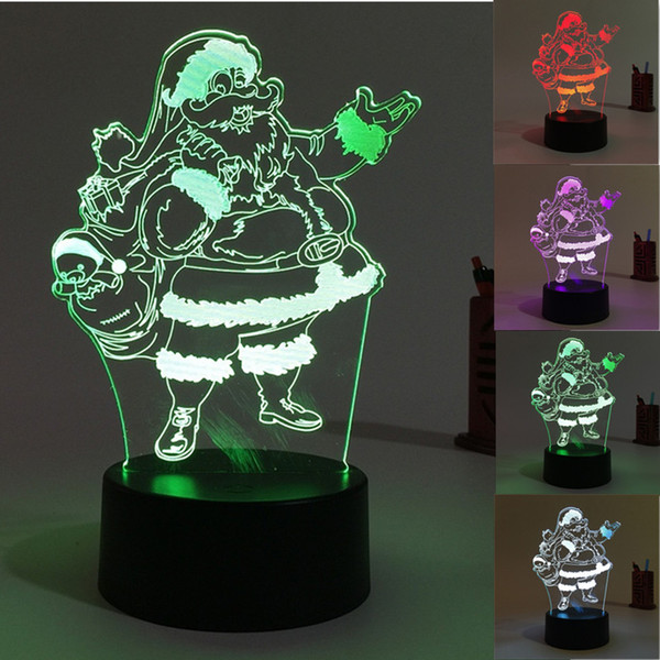 Santa Claus Christmas 3d night light led creative visual decorative lights colorful lights living room lights gift table lamp