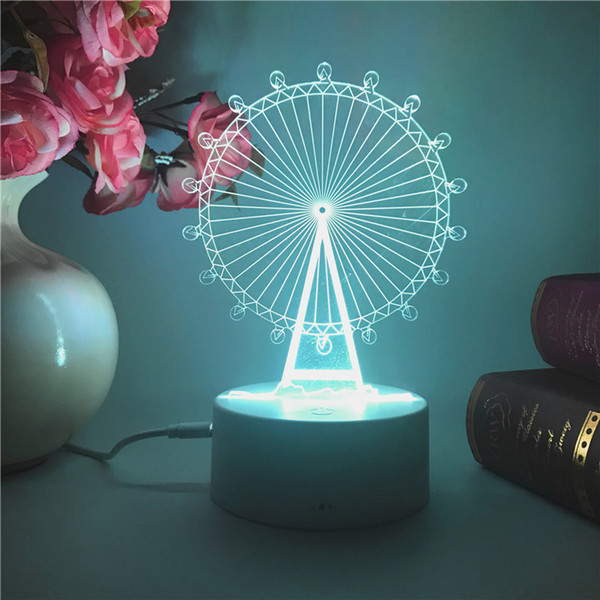 3D led Ferris wheel Smart Home room light 3d Night Light LED Remote Control Touch Colorful Visual Light Visual Lights kid toys