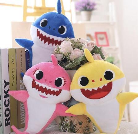 3 Color 32cm Baby shark With Music Cute Animal Plush 2019 New Baby Shark Dolls Singing English Song For Children Girl Boy gift DHL Free