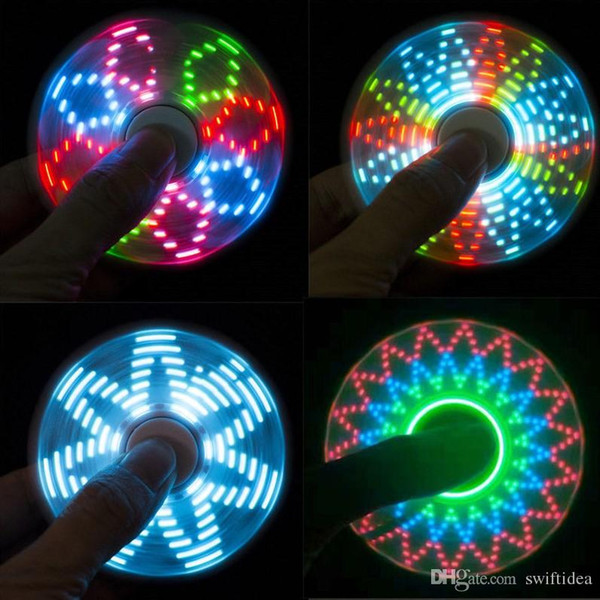 Cool coolest led light changing fidget spinners toy kids toys auto change pattern 72 styles with rainbow light up hand spinner