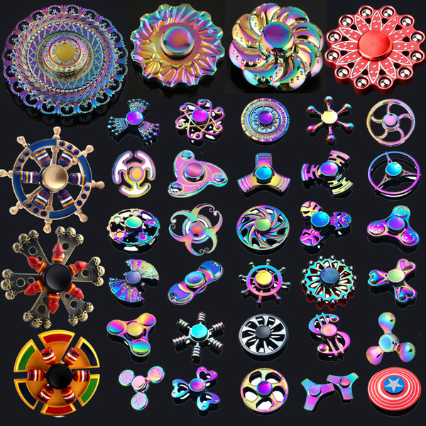 Factory Promotion!!! 120 Types Fidget Hand Spinner LED Bluetooth Spinners Metal Alloy Copper King Glory Finger Spinn etc Free Shipping