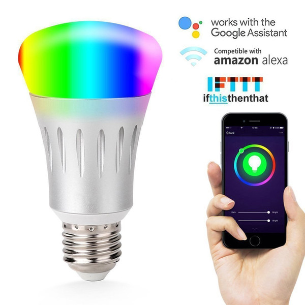 2019 Smart WIFI LED Voice control Light Bulb Works with Alexa and Google home RGB Lighting Lamp for Home Indoor Outdoor Remote Control E27