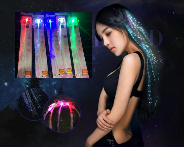 Flash Night Lights Braid Luminous Light Up LED Hair Extension Party Hair Glow by fiber Surprise price FREE shipping by DHL