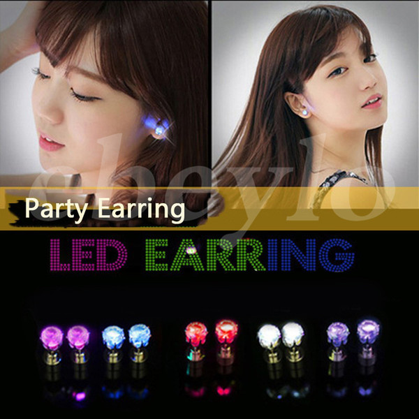 LED Stud Flash Earrings Hairpins Strobe LED Earring Lights Strobe Luminous Earring Party Fashion Studs Lights For Christmas Gift Halloween