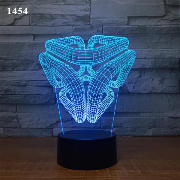 7 Colors Light Changes Home Decoration Magic Structure Lamp Amazing Visualization Optical Illusion Awesome 3D LED Night Light