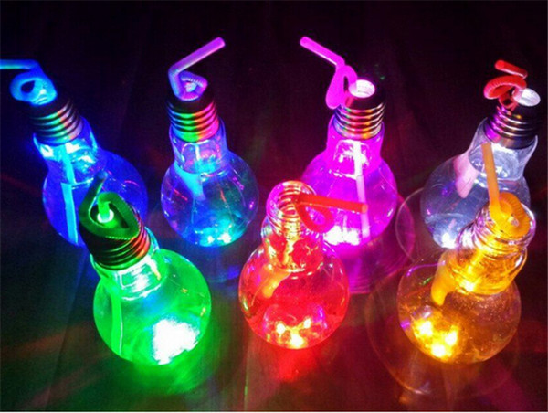 Lighting lamps Glass Bulb Cup Beverage Tea Water Drink Bottle With Lid Terrarium For Home Coffee Shop Decor Idea Gift