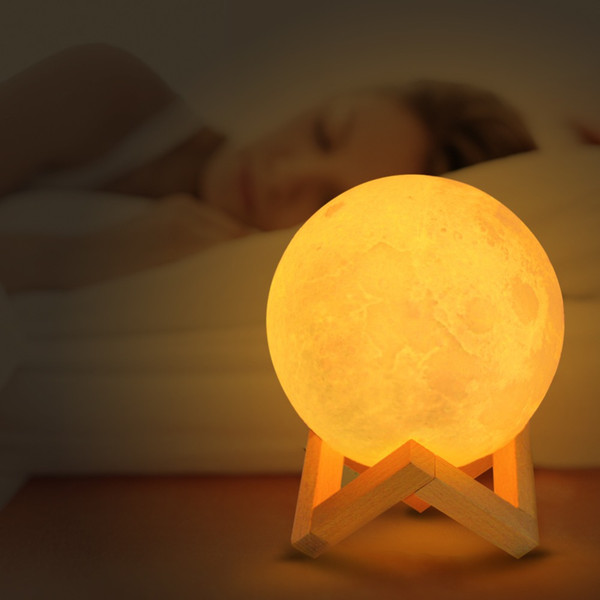 Christmas gifts Moon Lamp 3D Printing LED Night Light Lunar Moon Light with Stand and Dimm able & USB Rechargeable DIY gift for friend