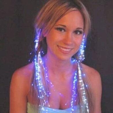 Flash Night Lights Braid Luminous Light Up LED Hair Extension Party Hair Glow by fiber Surprise price FREE shipping by DHL