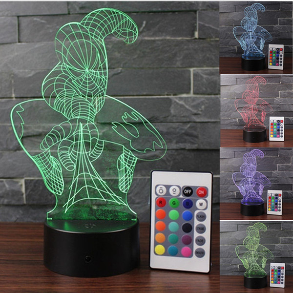 Spider-Man 3d night light led creative visual decorative lights novel living room lights gift table lamp