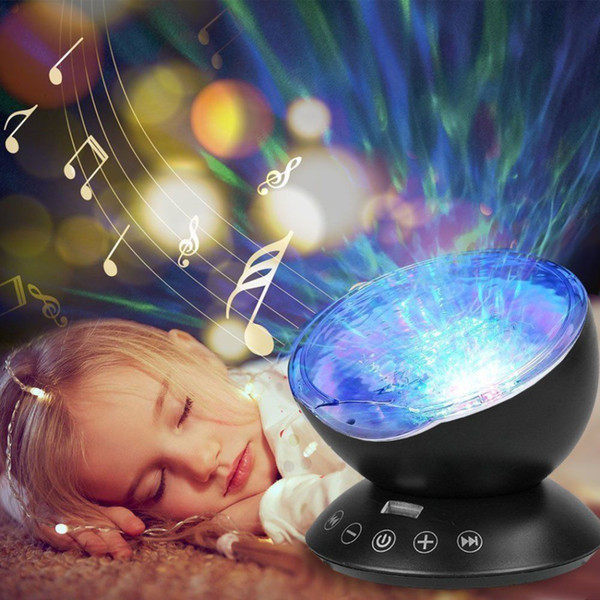 Relaxing Ocean Wave Music LED Night Light Projector Remote Lamp Baby Sleep Gift with Retail Box