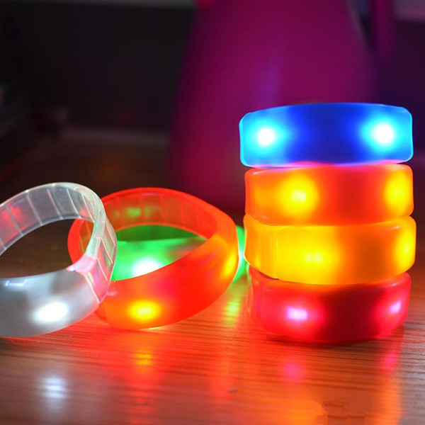 Music Activated Sound Control Led Flashing Bracelet Light Up Bangle Wristband Club Party Bar Cheer Luminous Hand Ring Glow Stick Night Light