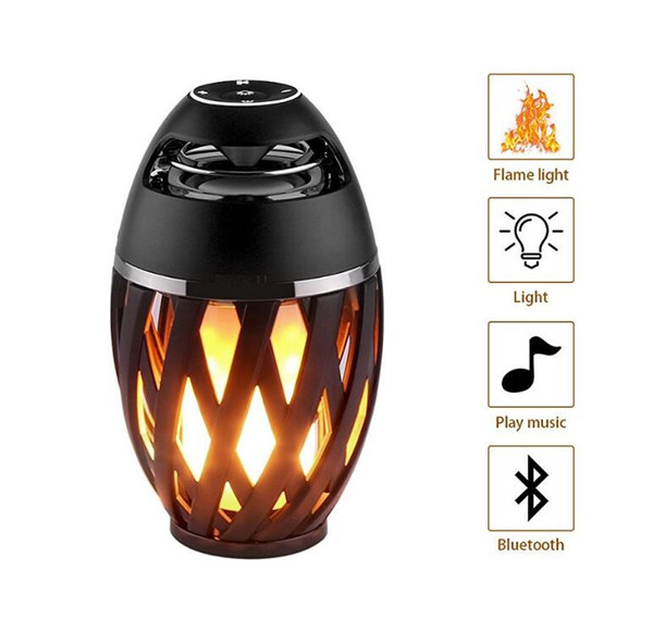 Portable LED Flame Lamp Wireless Speaker Stereo Bluetooth BT4.2 Speaker IP65 Atmosphere Soft Warm Light For iPhone Android Christmas Gift