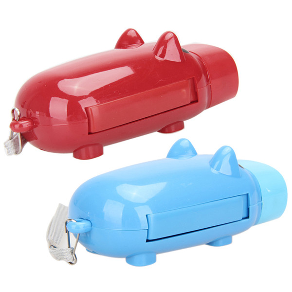 Pig Shape Flashlight 2 LED Hand Pressing Dynamo Crank Power Wind Up Torch Light Hand Press Crank Camping Lamp Lights