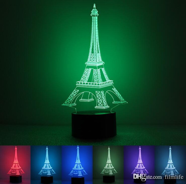 Button-type 3D night light USB-powered creative colorful led lights home lighting wholesale