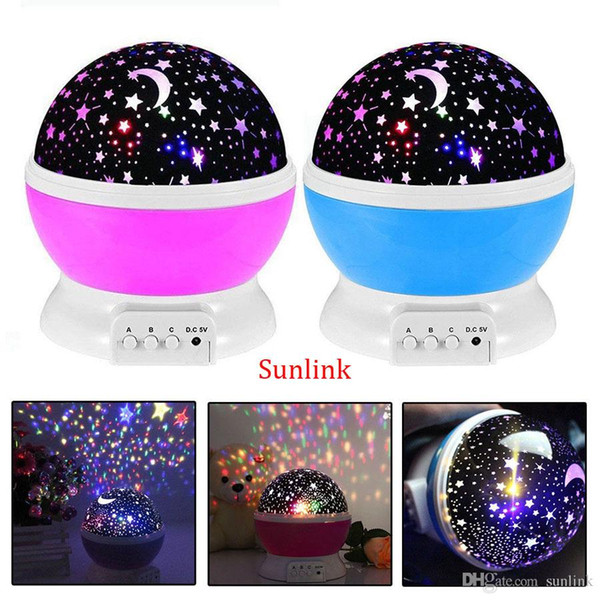 2018 New Mini Projector Led Home Decoration Children Night Light Star Sky Rotating Master Magic Kids Lamp with retail box multi styles