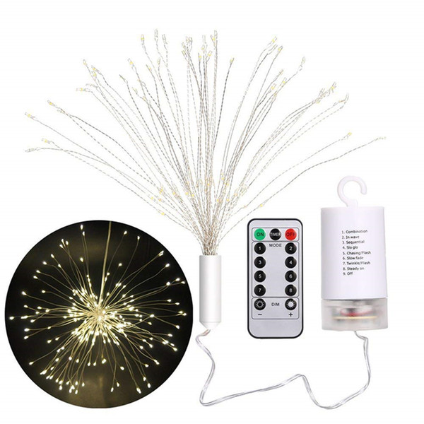 New Dandelion String Lights LED Fireworks Copper String Lights Bouquet 120 LED Micro Lights for DIY Wedding Centerpiece Decoration Party